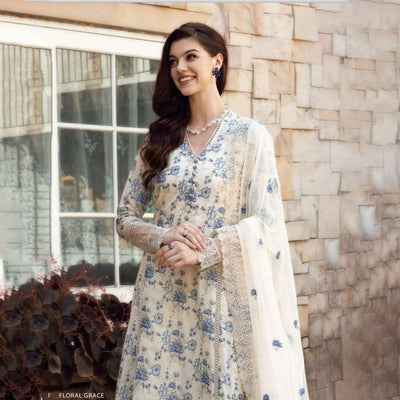 Maaha - CH - 4492 (lawn 3 piece organza duppatta size 8 meter approx)